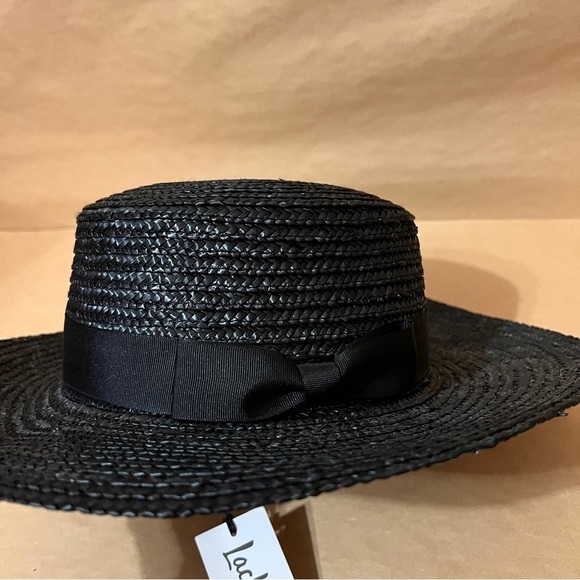 Lack of Color | NWT Spencer Boater Hat Straw Noir Black One Size Free People - Picture 4 of 7